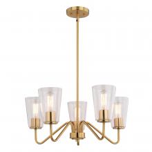 Vaxcel International H0286 - Beverly 23-in 5 Light Chandelier Muted Brass
