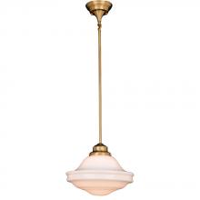  P0374 - Huntley 12-in Pendant White Glass Natural Brass