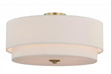  C0112 - Burnaby 20.5-in Semi Flush Ceiling Light Matte Brass