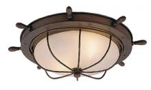  OF25515RC - Nautical 15-in Outdoor Flush Mount Ceiling Light Antique Red Copper
