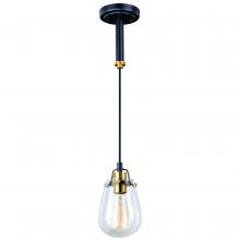  P0232 - Kassidy 5-in Mini Pendant or Wall Light (Dual Mount) Black and Natural Brass