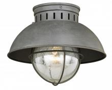  T0264 - Harwich 10-in Outdoor Flush Mount Ceiling Light Textured Gray
