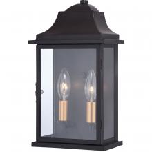 Vaxcel International T0565 - Bristol 7.5 in.W Outdoor Wall Light Oil Burnished Bronze with Light Gold