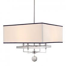  5646-PN - 4 LIGHT CHANDELIER WITH BLACK TRIM ON SHADE