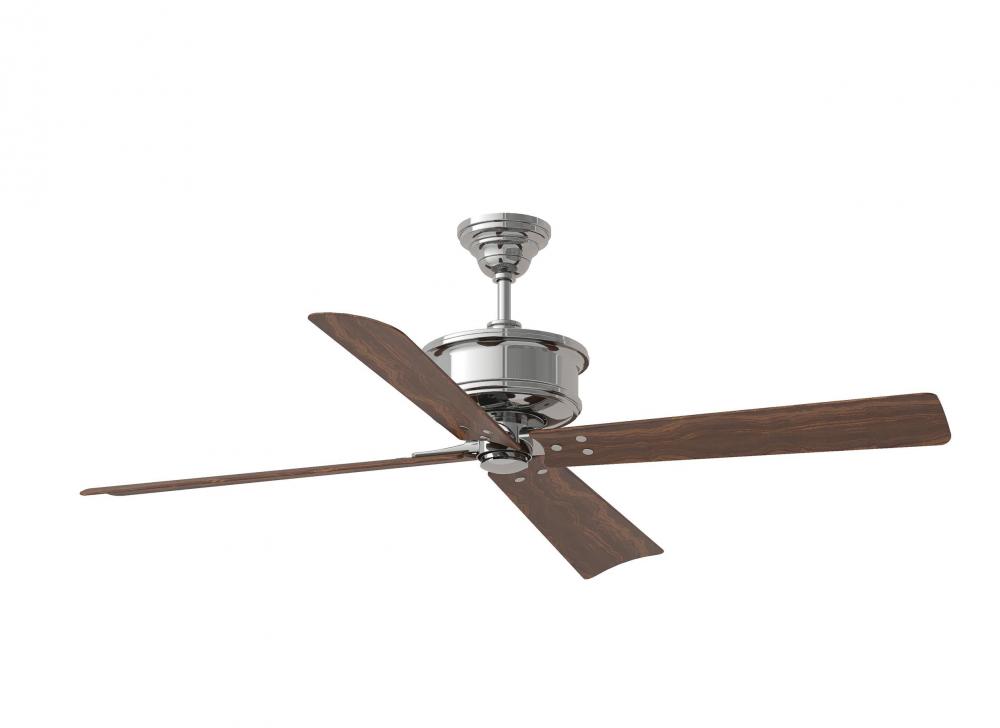 Subway 56" Indoor/Outdoor Polished Nickel Ceiling Fan with Handheld Remote Control