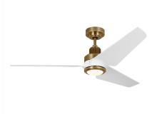  3RULSM52HABD - Ruhlmann Smart 52" Dimmable Indoor/Outdoor Integrated LED Antique Brass Ceiling Fan