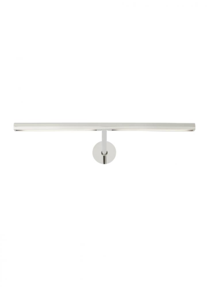 Modern Plural Faceted dimmable LED 12 Picture Light in a Polished Nickel/Silver Colored finish