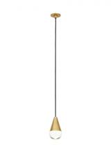  700TRSPACPA1PNB-LED930 - Modern Cupola dimmable LED Port Alone Ceiling Pendant Light in a Natural Brass/Gold Colored finish