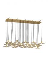  700TRSPEVS27TNB-LED930277 - Modern Eaves dimmable LED 27-light in a Natural Brass/Gold Colored finish Ceiling Chandelier