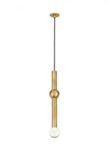  700TRSPAGYD1PNB-LED930 - Modern Guyed dimmable LED Port Alone Ceiling Pendant Light in a Natural Brass/Gold Colored finish