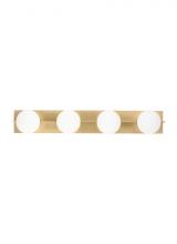  SLBA123NB-L - The Orbel 32.5-inch Damp Rated 4-Light Dimmable Bath Vanity in Natural Brass