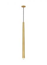  700TRSPAPYL1PNB-LED930 - Modern Pylon dimmable LED Port Alone Ceiling Pendant Light in a Natural Brass/Gold Colored finish
