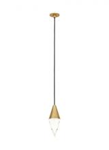  700TRSPATRT1PNB-LED930 - Modern Turret dimmable LED Port Alone Ceiling Pendant Light in a Natural Brass/Gold Colored finish