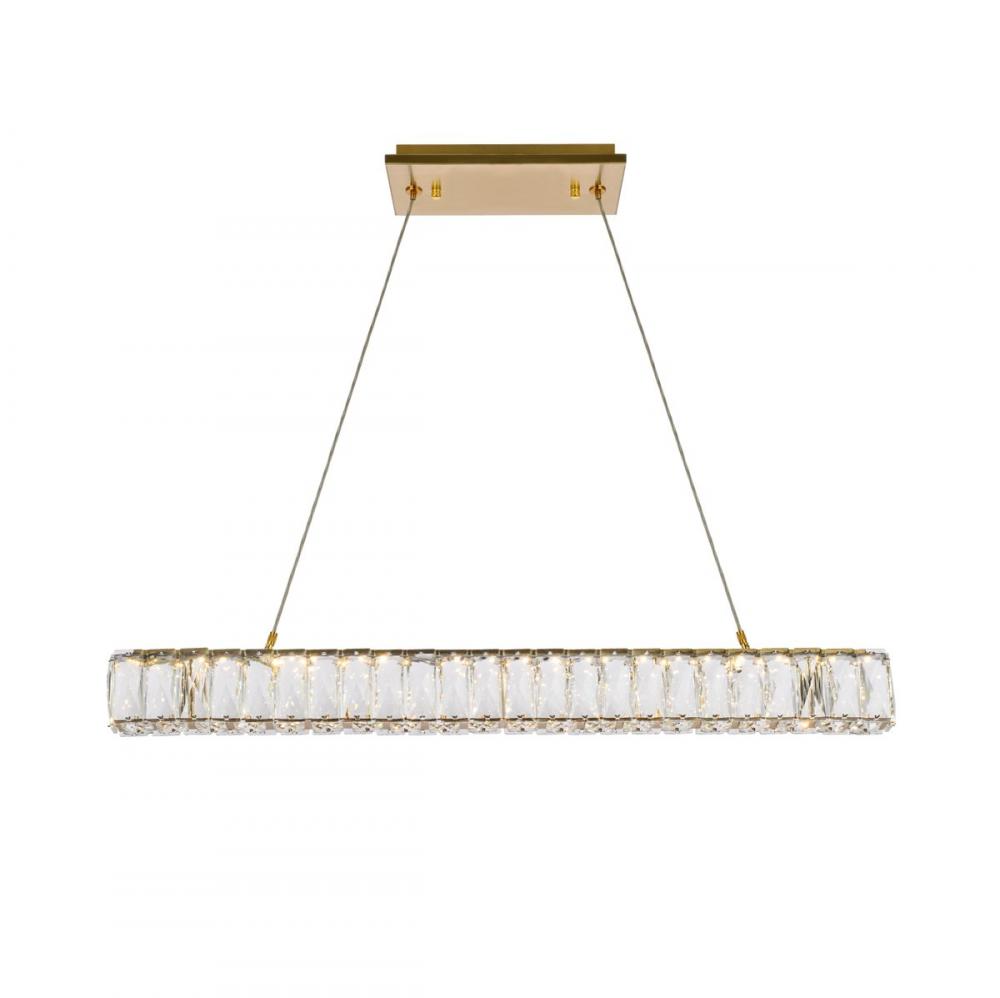 Monroe 31 Inch LED Linear Pendant in Gold