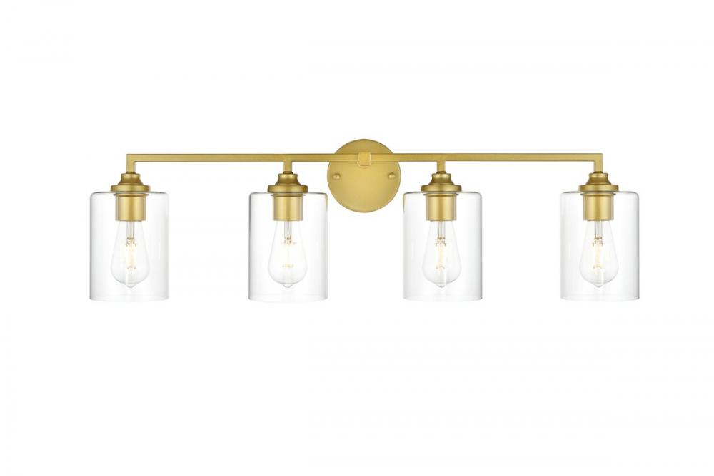 Mayson 4 Light Brass and Clear Bath Sconce