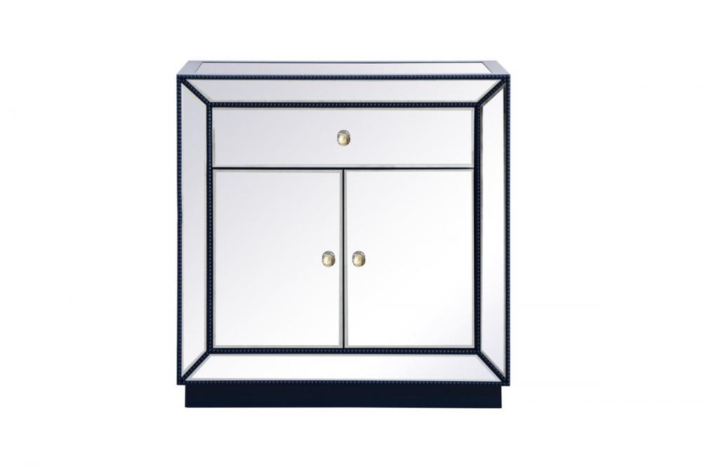 32 Inch Mirrored Chest in Blue