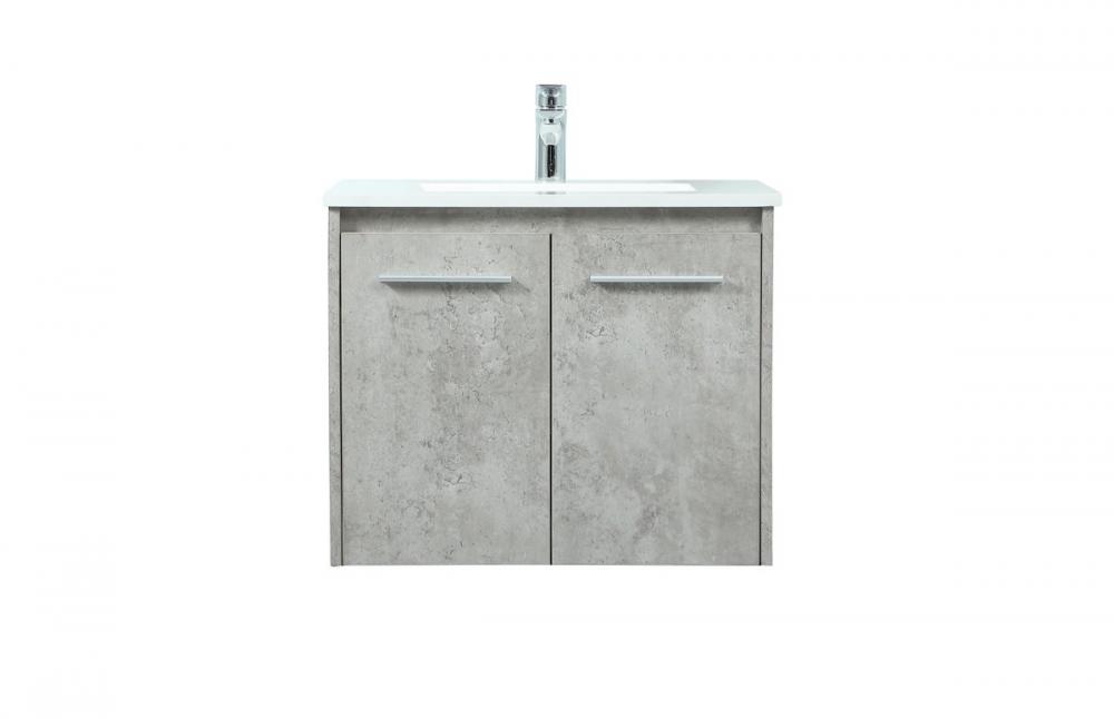 24 Inch Single Bathroom Vanity in Concrete Grey