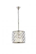 1204D14PN/RC - Madison 3 Light Polished Nickel Pendant Clear Royal Cut Crystal