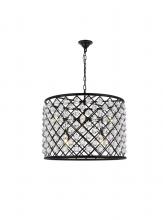  1204D27MB/RC - Madison 8 Light Matte Black Chandelier Clear Royal Cut Crystal