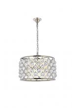  1206D20PN/RC - Madison 6 Light Polished Nickel Pendant Clear Royal Cut Crystal