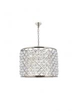  1206D27PN/RC - Madison 8 Light Polished Nickel Chandelier Clear Royal Cut Crystal