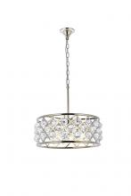  1214D20PN/RC - Madison 5 Light Polished Nickel Chandelier Clear Royal Cut Crystal