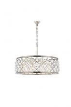  1214D32PN/RC - Madison 8 Light Polished Nickel Chandelier Clear Royal Cut Crystal