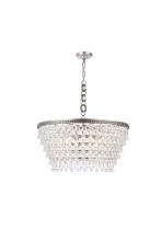  1219D28AS/RC - Nordic 6 Light Antique Silver Chandelier Clear Royal Cut Crystal