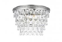  1219F15AS/RC - Nordic 3 Light Antique Silver Flush Mount Clear Royal Cut Crystal