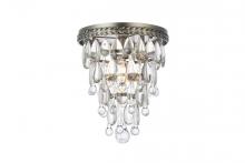  1219F9AS/RC - Nordic 1 Light Antique Silver Flush Mount Clear Royal Cut Crystal