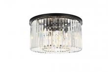  1238F26MB/RC - Sydney 8 Light Matte Black Flush Mount Clear Royal Cut Crystal