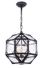 Elegant 1514D14RZ - Gordon 3 light Rustic Zinc Pendant