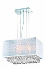 1691D17C-CL03/SS - 1691 Moda Collection Hanging Fixture w/ Silver Fabric Shade L17in W12.5in H11in Lt:2 Chrome Finish (