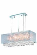  1691D29C-CL03/RC - 1691 Moda Collection Hanging Fixture w/ Silver Fabric Shade L29in W13in H11in Lt:4 Chrome Finish (Ro