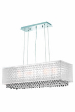  1691D34C-CL03/RC - 1691 Moda Collection Hanging Fixture w/ Silver Fabric Shade L34in W12in H11in Lt:5 Chrome Finish (Ro