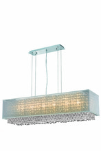  1691D41C-CL03/SS - 1691 Moda Collection Hanging Fixture w/ Silver Fabric Shade L41in W12in H11in Lt:6  Chrome Finish (S