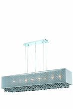  1691D48C-CL03/RC - 1691 Moda Collection Hanging Fixture w/ Silver Fabric Shade L48.5in W12.5in H11in Lt:8 Chrome Finish