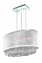  1692D21C-CL03/RC - 1692 Moda Collection Hanging Fixture w/ Silver Fabric Shade L21in W12.5in H11in Lt:3 Chrome Finish (