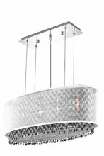  1692D29C-CL03/RC - 1692 Moda Collection Hanging Fixture w/ Silver Fabric Shade L29in W13in H11in Lt:4 Chrome Finish (Ro