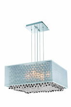  1694D21C-CL03/SS - 1694 Moda Collection Hanging Fixture w/ Silver Fabric Shade L21in W21in H11in Lt:5 Chrome Finish  (S