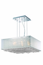  1694D26C-CL03/SS - 1694 Moda Collection Hanging Fixture w/ Silver Fabric Shade L26in W26in H11in Lt:9 Chrome Finish  (S