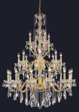  2016G36G/RC - St. Francis 24 Light Gold Chandelier Clear Royal Cut Crystal