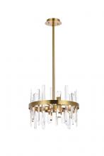  2200D16SG - Serena 16 Inch Crystal Round Pendant in Satin Gold