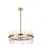  2200D25SG - Serena 25 Inch Crystal Round Pendant in Satin Gold