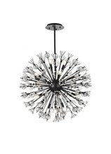  2500D32BK - Vera 32 Inch Crystal Starburst Round Pendant in Black