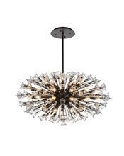  2500D42BK - Vera 42 Inch Crystal Starburst Oval Pendant in Black