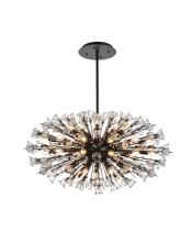  2550D42BK - Vera 42 inch crystal starburst oval pendant in black