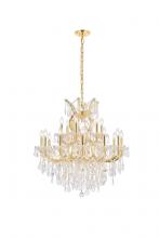  2800D30G/RC - Maria Theresa 19 Light Gold Chandelier Clear Royal Cut Crystal