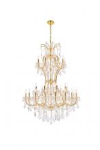  2800D46G/RC - Maria Theresa 36 Light Gold Chandelier Clear Royal Cut Crystal