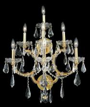  2801W7G/RC - Maria Theresa 7 Light Gold Wall Sconce Clear Royal Cut Crystal